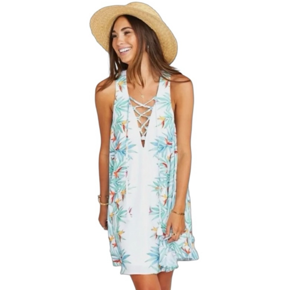 Show Me Your Mumu NWOT Sleeveless Daryn Palm Party Lace Up Dress Size XS